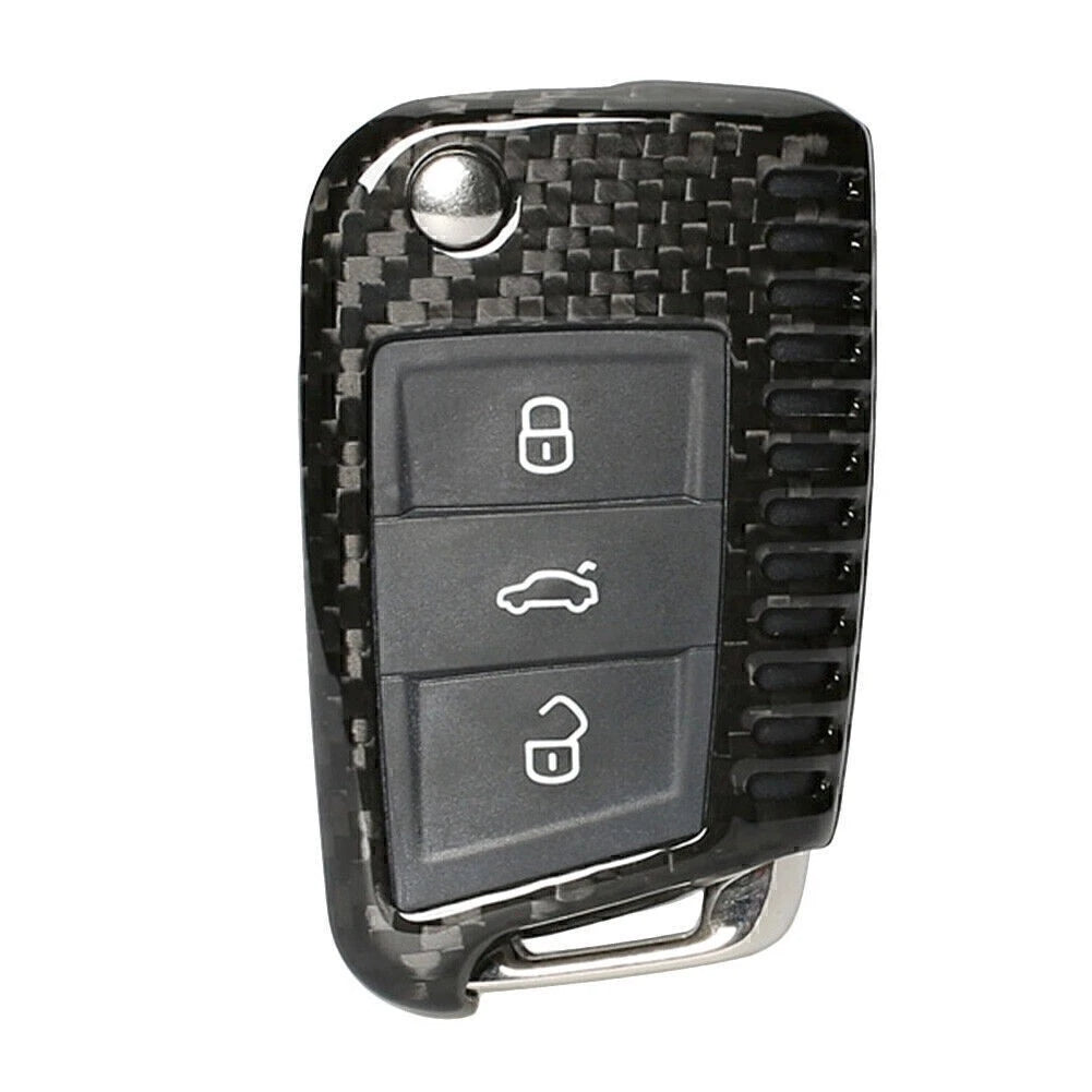 Carbon Fiber Black Remote Key Fob Cover for VW Golf MK7 (2013-2020)