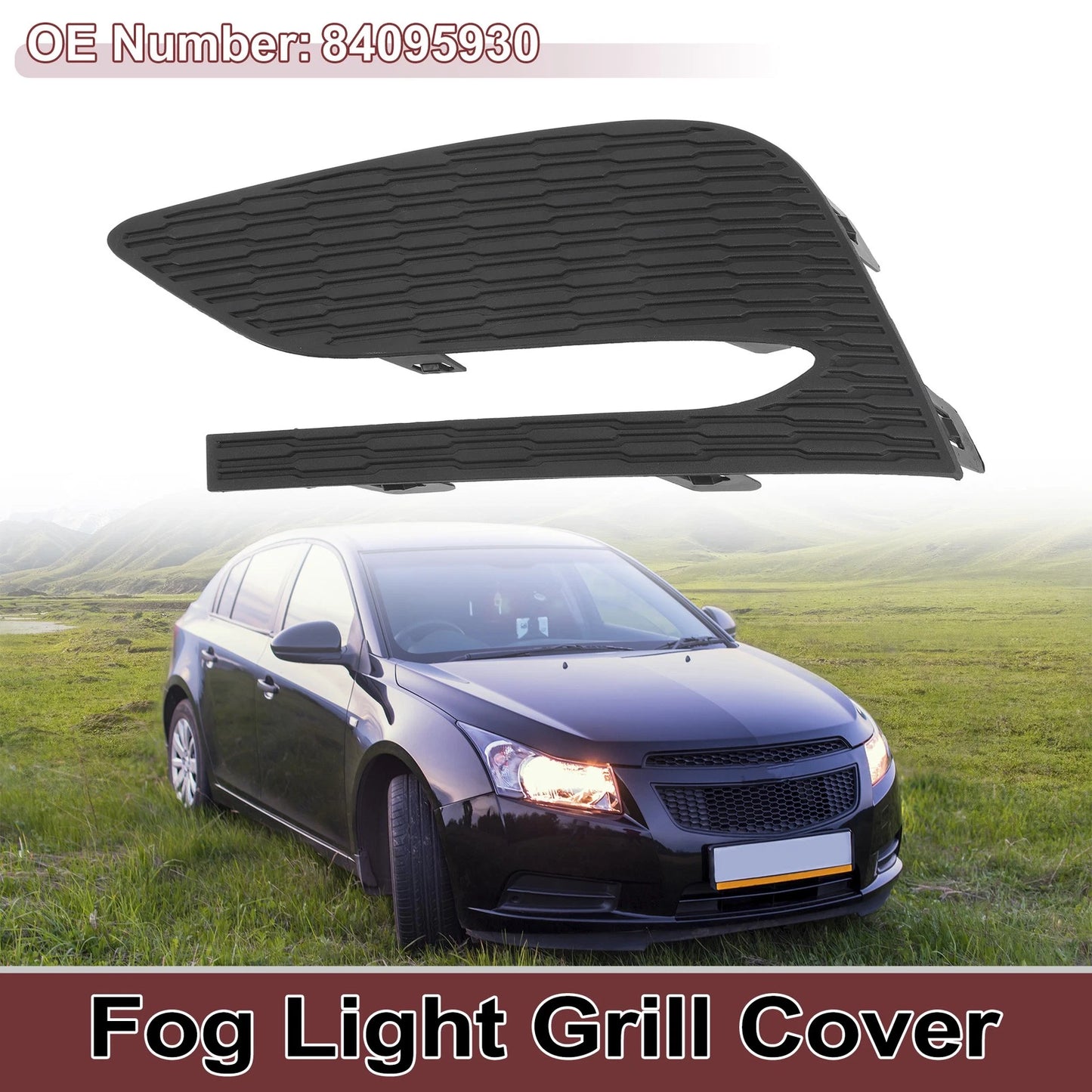 1 Pc Car Front Left Fog Light Grill for Chevy Cruze (2016-2018)