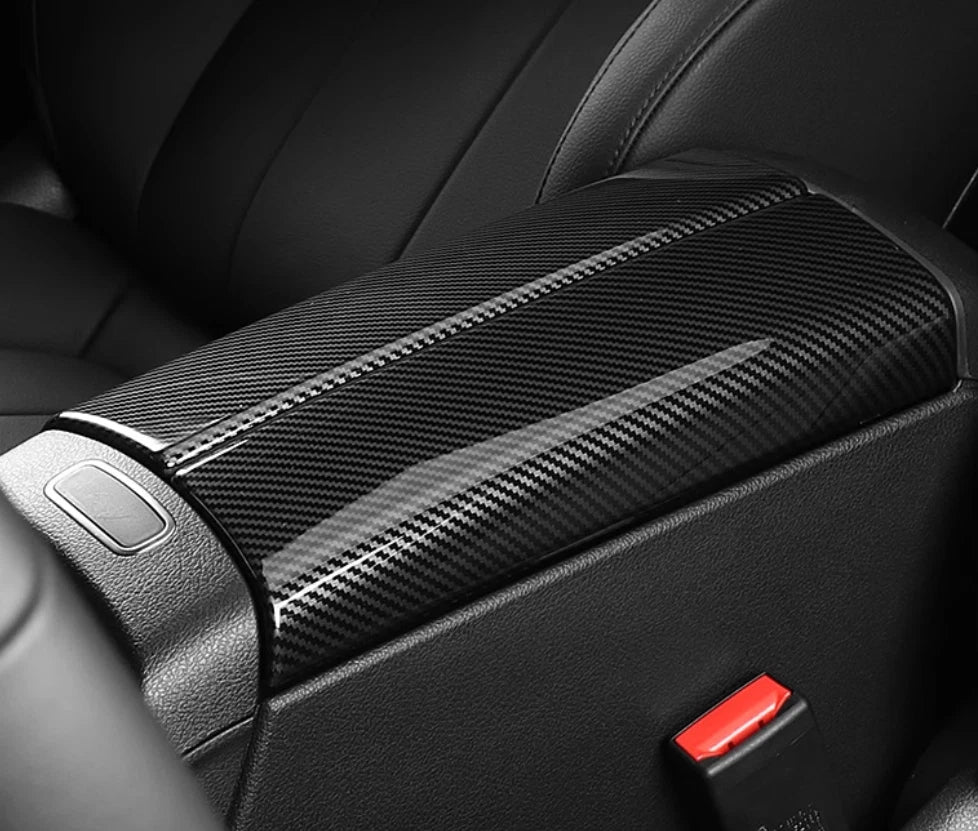 Carbon Fiber Front Armrest Box Panel Cover for 2020-2023 Mercedes-Benz GLB