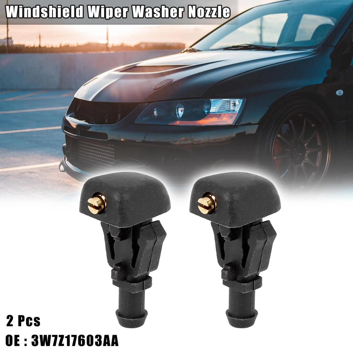 3W7Z17603AA Windshield Wiper Washer Nozzles for Ford F-150, E150, Taurus (2004-2014)