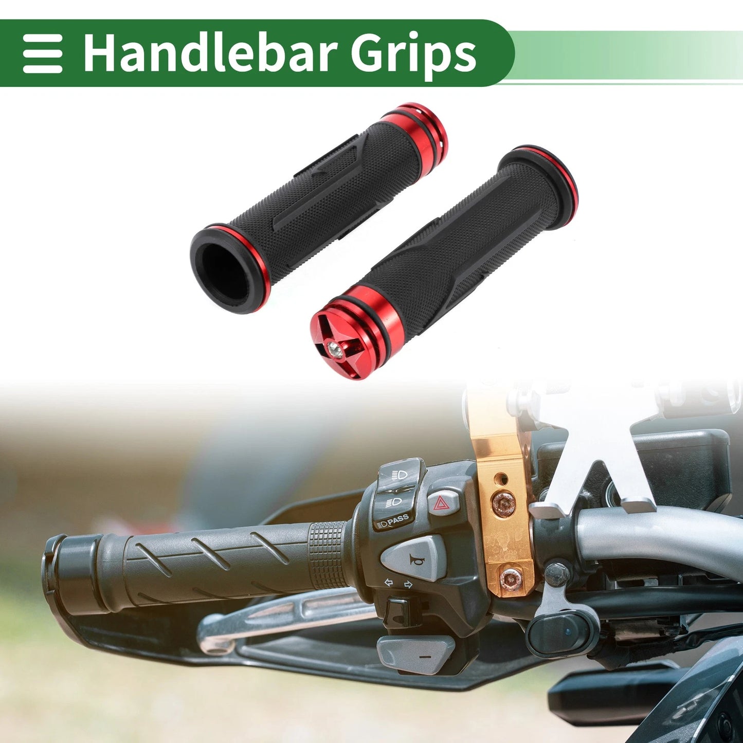 7/8" 22mm Hand Grip Covers Aluminum Alloy Red 1 Pair for Motorcycle