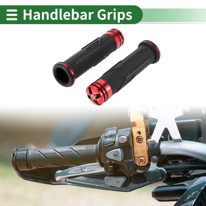 7/8" 22mm Hand Grip Covers Aluminum Alloy Red 1 Pair for Motorcycle