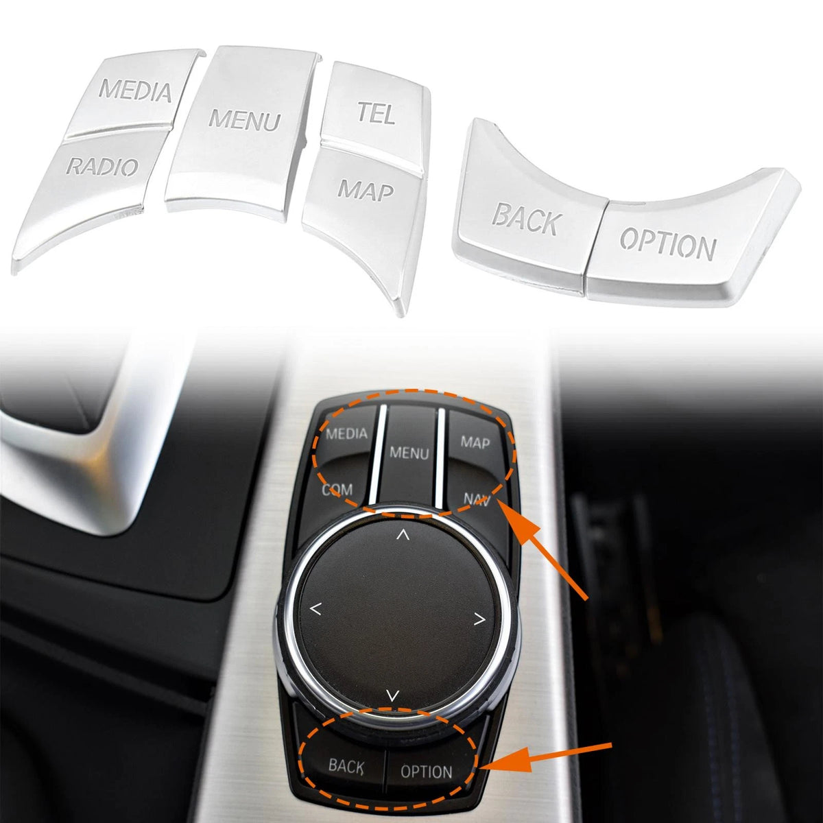 5 Pcs Multi-media Button Covers for BMW 1 2 3 5 Series X1 X3 X5 (2004-2023)