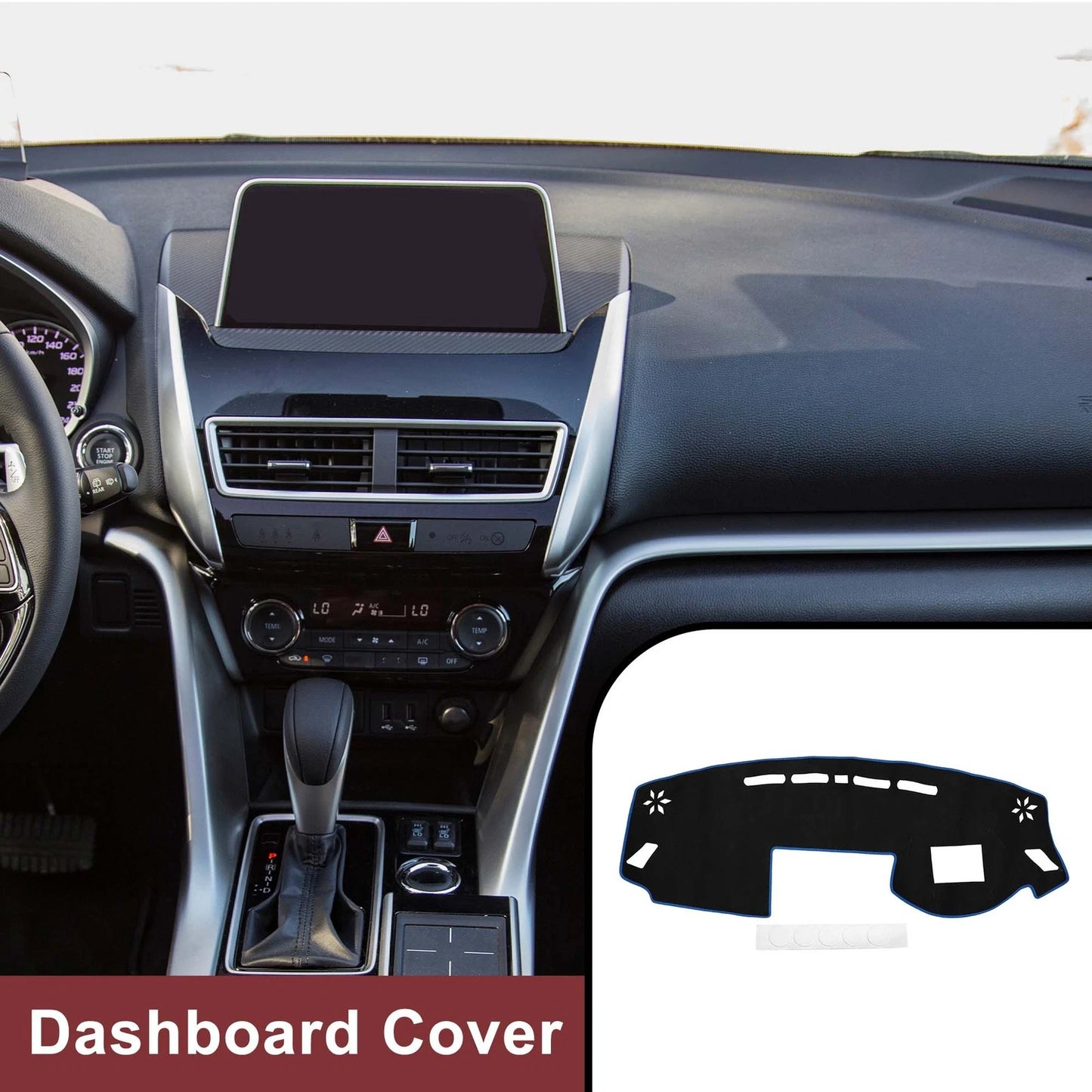 Dashboard Cover Mat for Mitsubishi Eclipse Cross 2018-2024 Black Blue