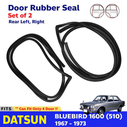 Door Rubber Weatherstrip Rear L+R Fits Datsun Bluebird 510 4D Sedan 67-72 D06