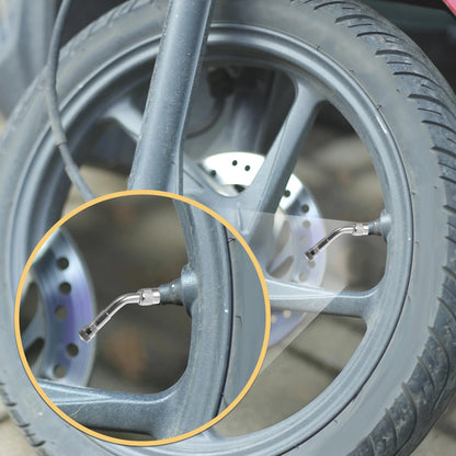 4 Pcs Valve Stem Extenders Silver Tone for Car Motorcycle