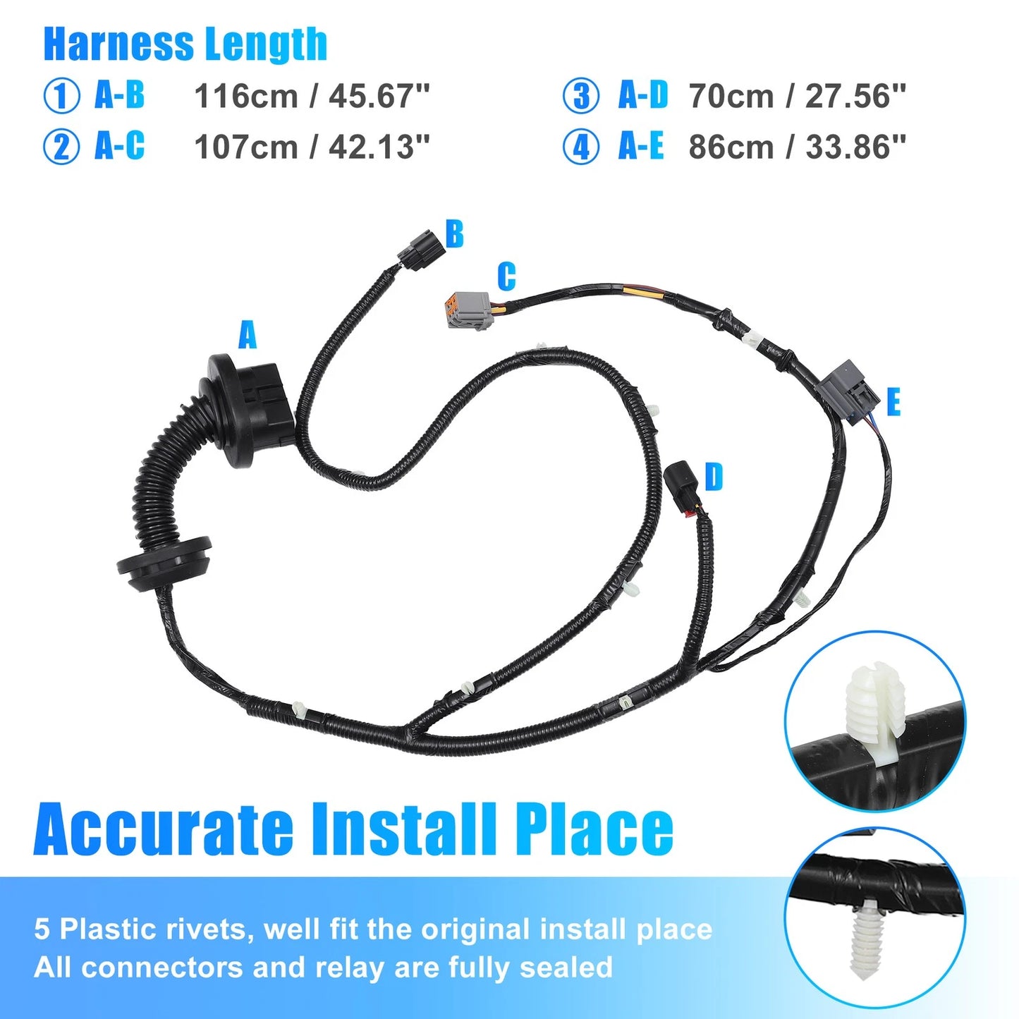 Rear Right Door Harness w/Connector for Ford F150 Crew Cab (2009-2014)