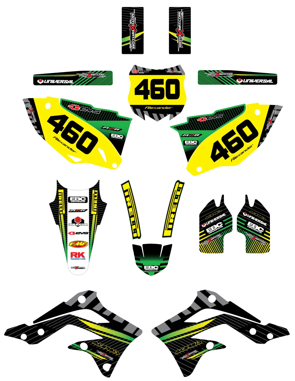 Full Custom Graphic Kit for Kawasaki KX 125 250 (2003-2014)