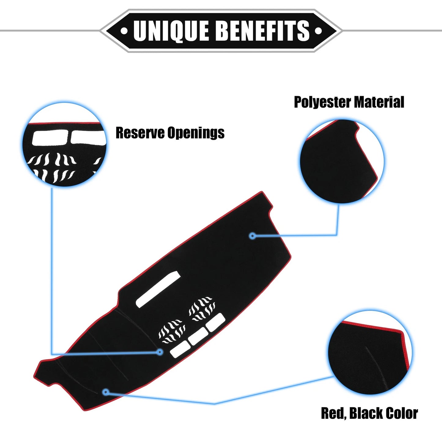 Dashboard Cover Mat for Mazda CX-5 2016-2023 Black Red