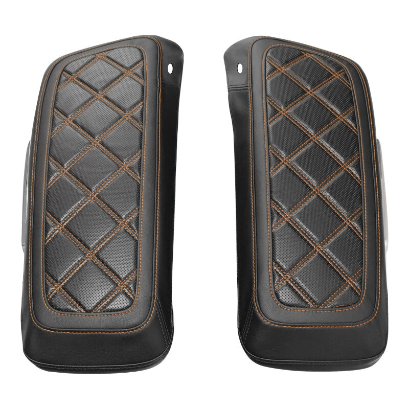 Black Saddlebag Lid Covers for Harley Touring Road King Street Glide (14-23)