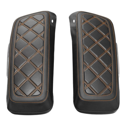 Black Saddlebag Lid Covers for Harley Touring Road King Street Glide (14-23)