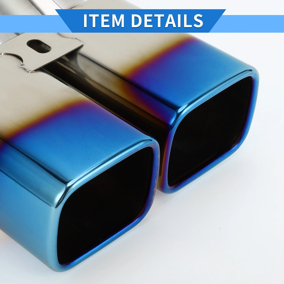 Car Square Curved Dual Exhaust Tips 2.4" Inlet for Toyota Alphard (2002-2023)