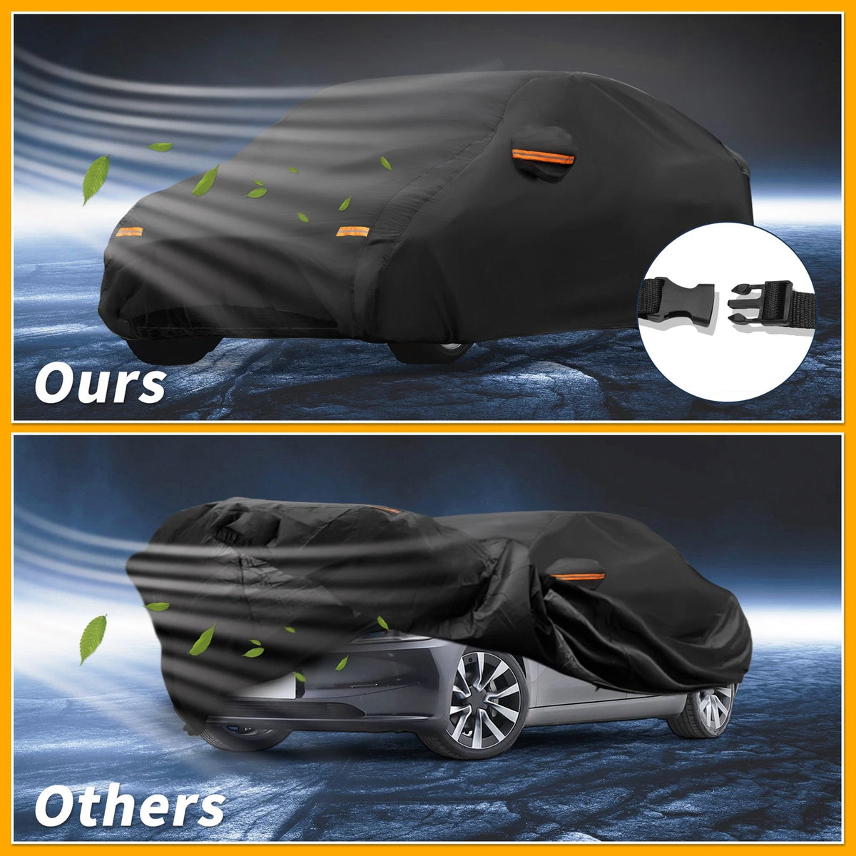 Waterproof Car Cover for Tesla Model 3 (2017-2024) Black 210D-PU