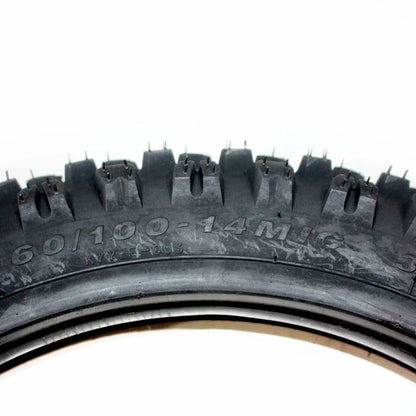 60/100 - 14" Front Knobby Tire & Tube for Kenda Carsbad Dirt Bike
