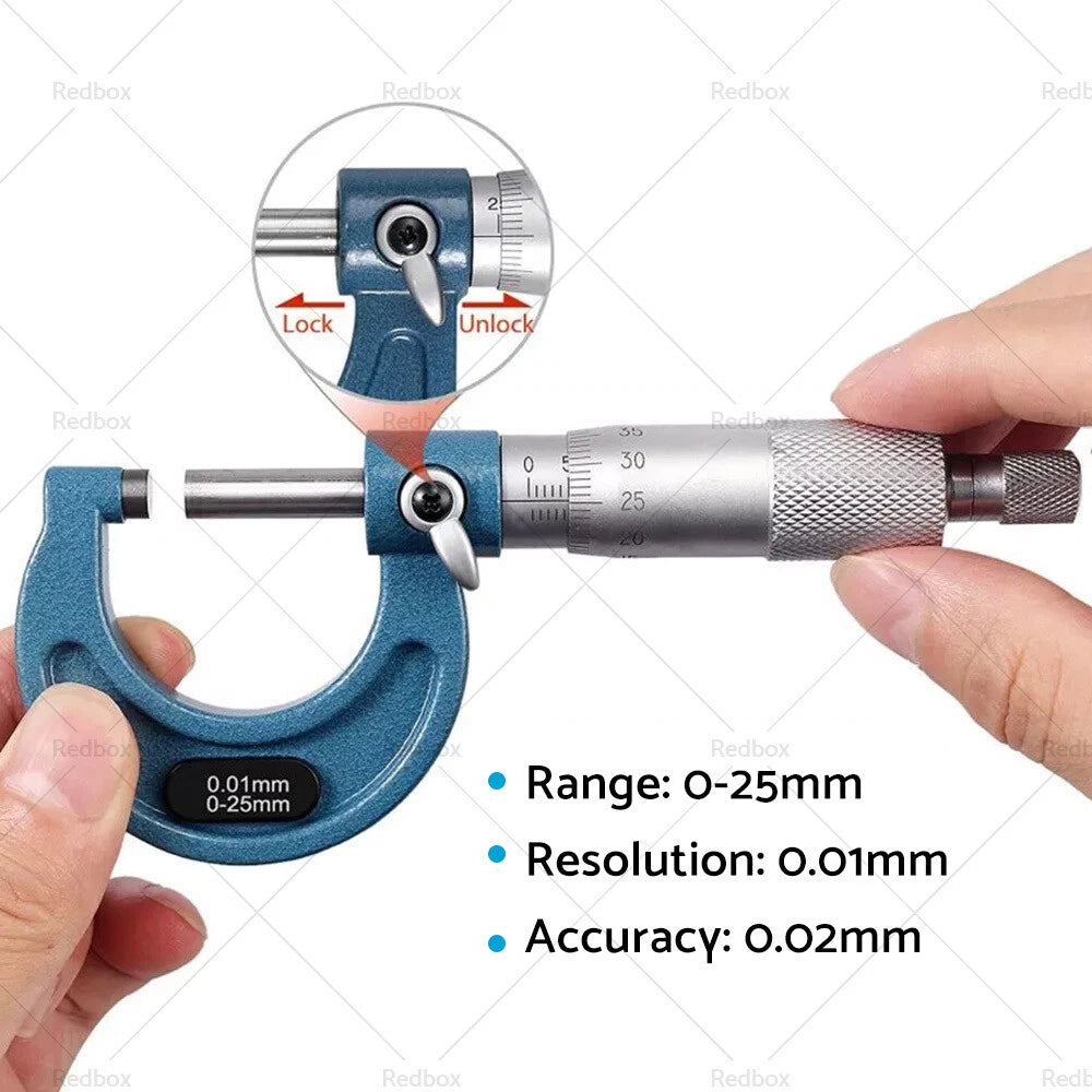 4pcs 0-100mm Outside Micrometer Tool Set for Precision Measurement