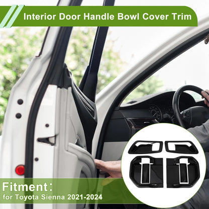 6 x Interior Door Handle Bowl Cover Trim for Toyota Sienna (2021-2024)