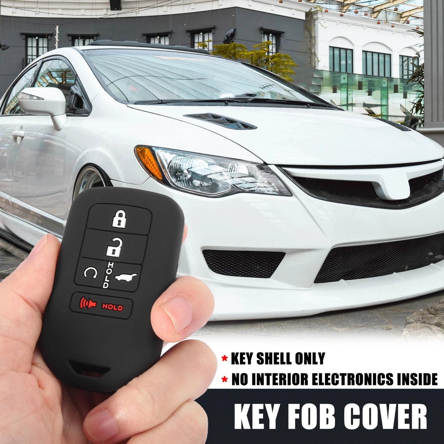 2 x Car Key Fob Covers 5 Button Protective Cases for Honda Accord Civic