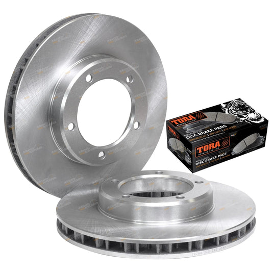 2 x Front Disc Rotors + Brake Pads for Landcruiser (1998–2009)