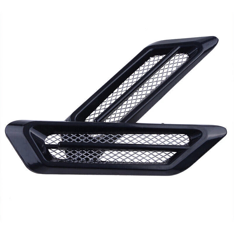 Black Car Fender Side Hood Air Flow Vent Stickers for Universal Fit Accessories
