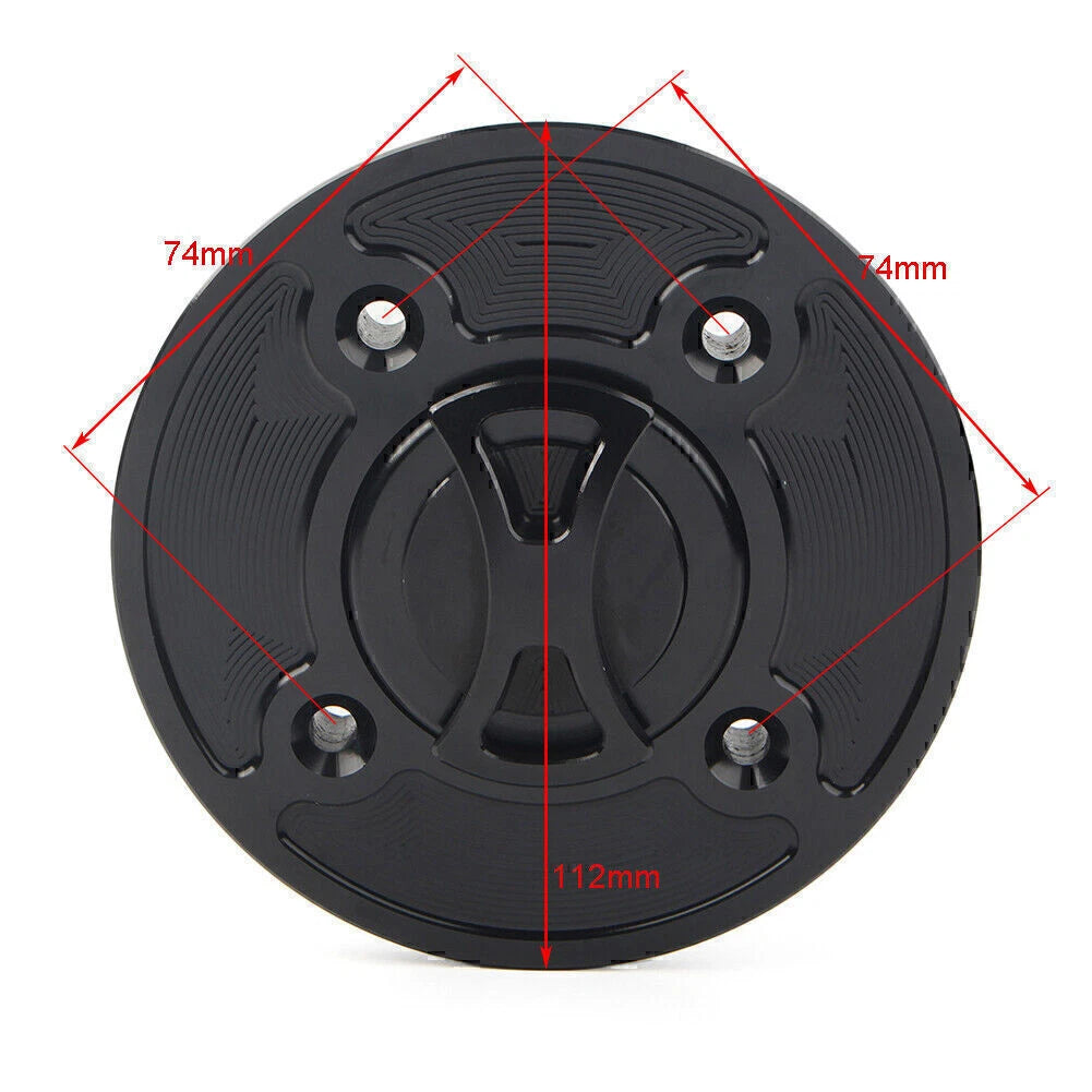 CNC Blue Fuel Gas Tank Cap Keyless for Kawasaki Ninja 400, 650, Z900, Versys 1000