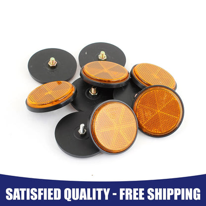Reflector / 10 x / Orange Round Reflector for Motorcycle Scooter