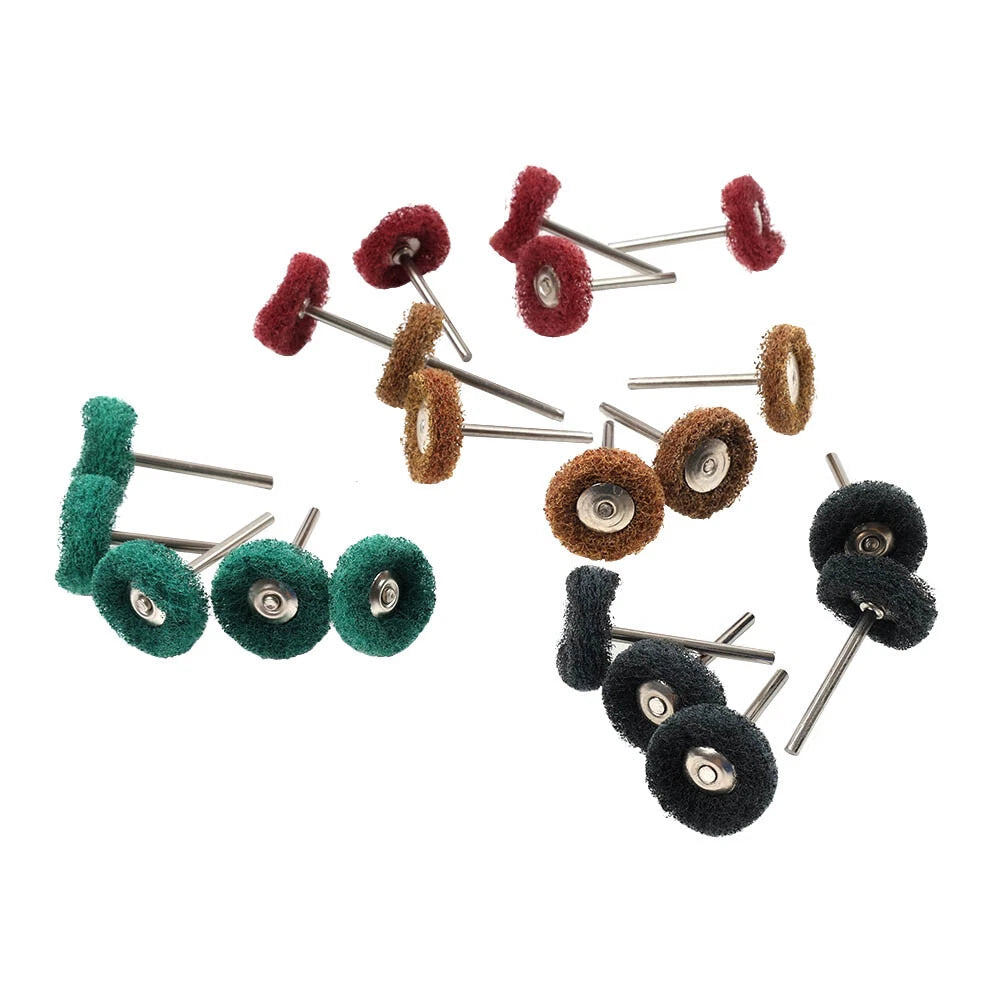 Abrasive Nylon Buffing Polishing Wheel Set 20 x 1/8'' Shank for Rotary Tool