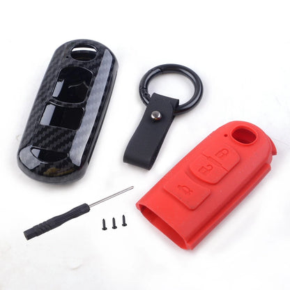 Carbon Fiber Key Fob Case for Mazda 2 3 5 6 CX-5 CX-3 (2010-2023)