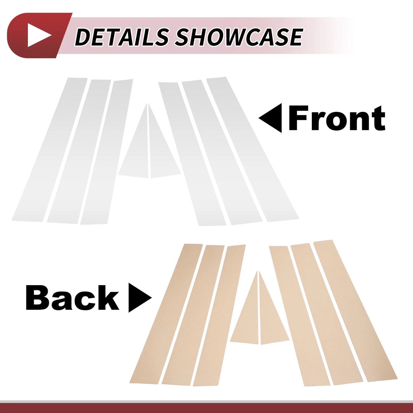 8 Pcs Chrome Silver Door Pillar Trim for Nissan Rogue (2008-2013)