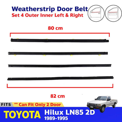 Weatherstrip Rubber Door Seals Inner Outer LH+RH Fits Toyota Hilux LN85 1989-95