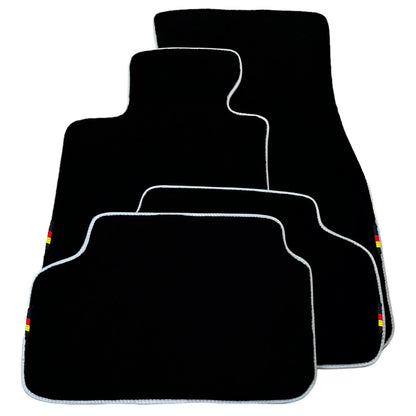 Black Floor Mats for BMW 3 Series M3 E36 with White Trim (1992-1999)