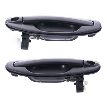 2 x Front Outer Door Handles Black for Hyundai Santa Fe (2000-2005)