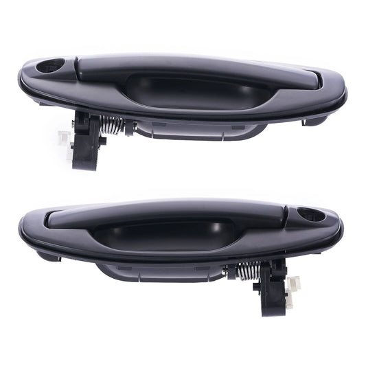 2 x Front Outer Door Handles Black for Hyundai Santa Fe (2000-2005)