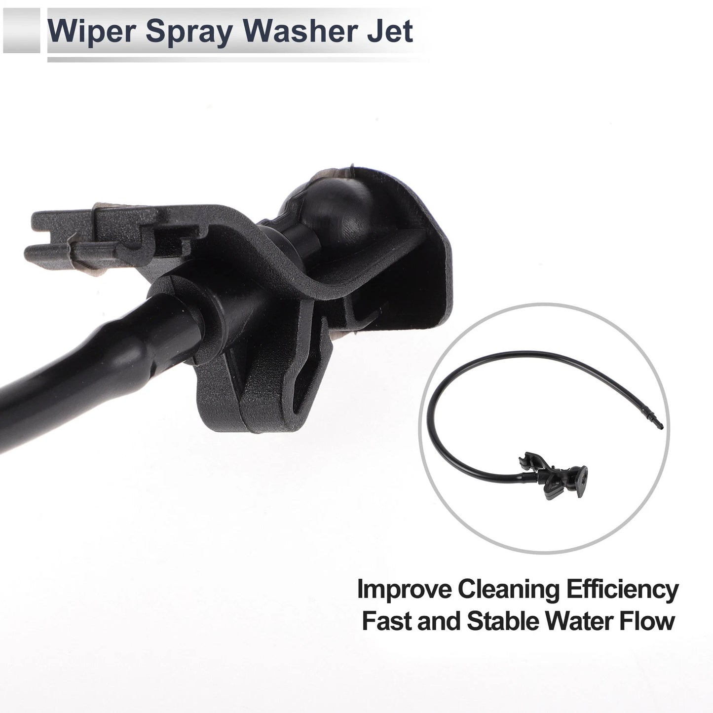 6 x Windshield Washer Nozzles & Hose Connectors for Ford (2015-2023)