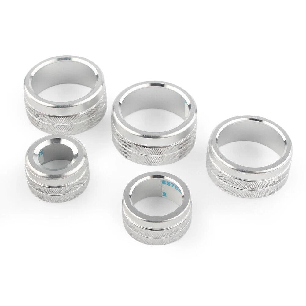 Silver Air Conditioning Audio Button Switch Knob Covers for Toyota Camry (2018)
