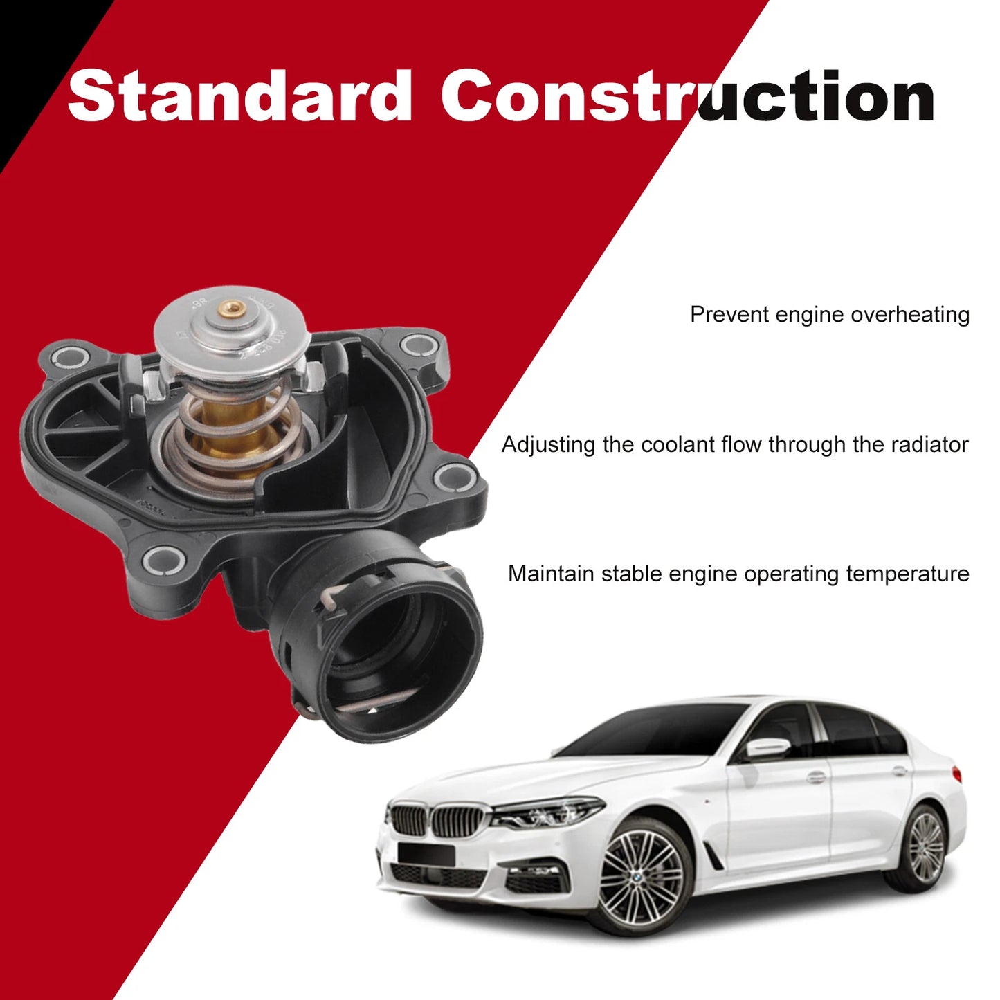 88°C Coolant Thermostat w/ Seal for BMW E46 E83 E90 E60 E53 (2000-2013)