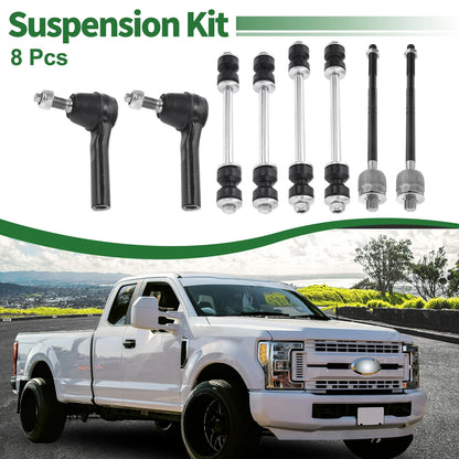 8 Pcs Front Suspension Kit Tie Rod Ends & Sway Bar Links for Ford