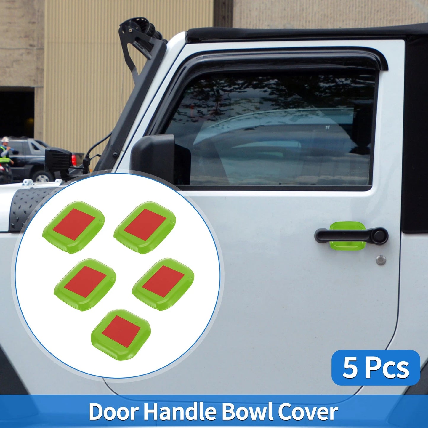 5 Pcs Door Bowl Cover Trim for Jeep Wrangler JL (2018-2022) Green
