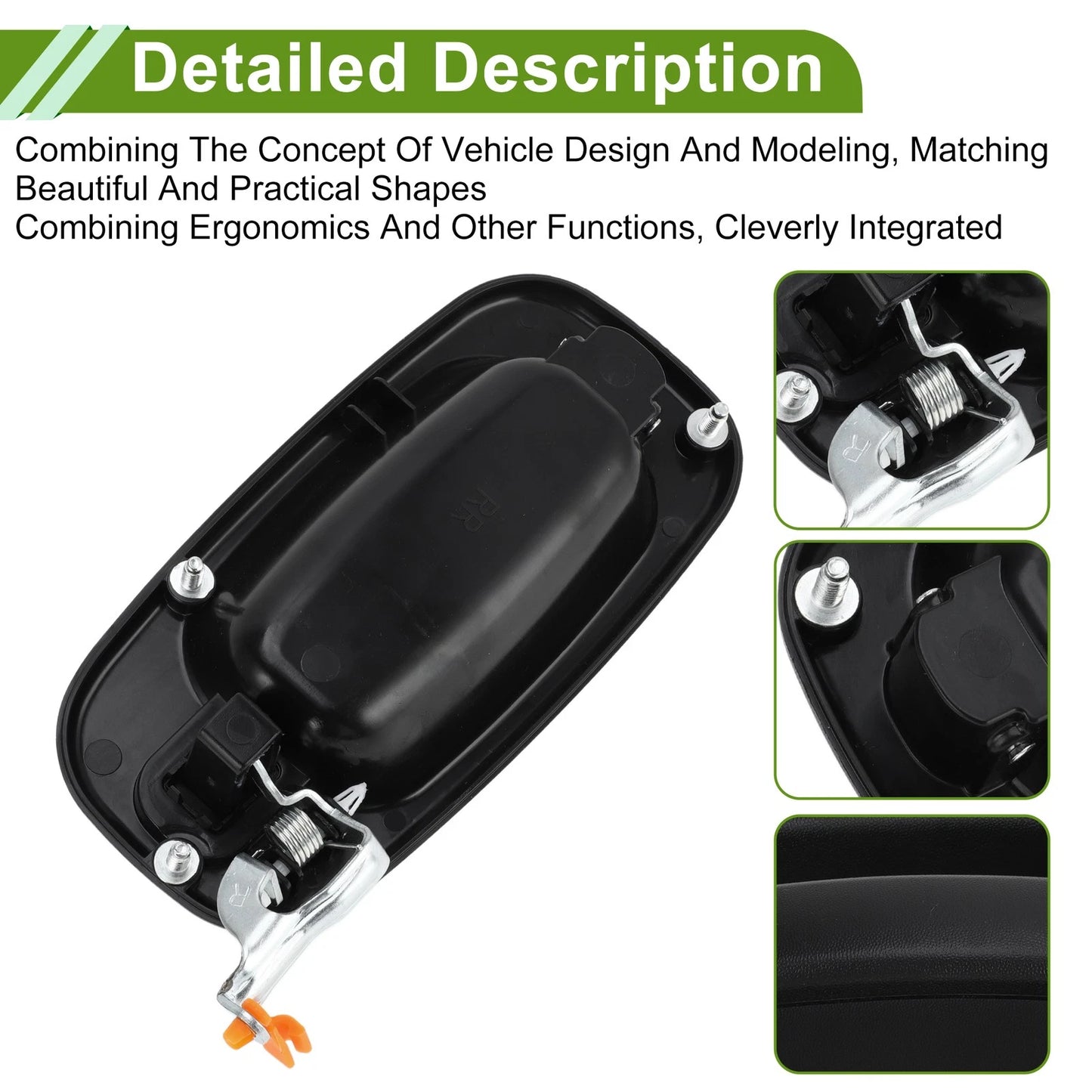Exterior Door Handle for Chevrolet Silverado Black Rear Right