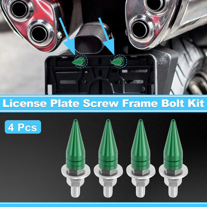 License Plate Screws Cover 5.4 cm Green 4pcs for Universal Motorcycle