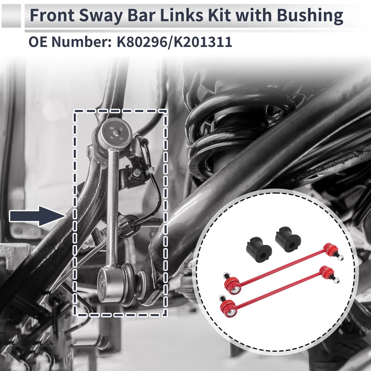 Front Stabilizer Bar Links 2 x Bushing for Mercury Mariner (2005–2011)