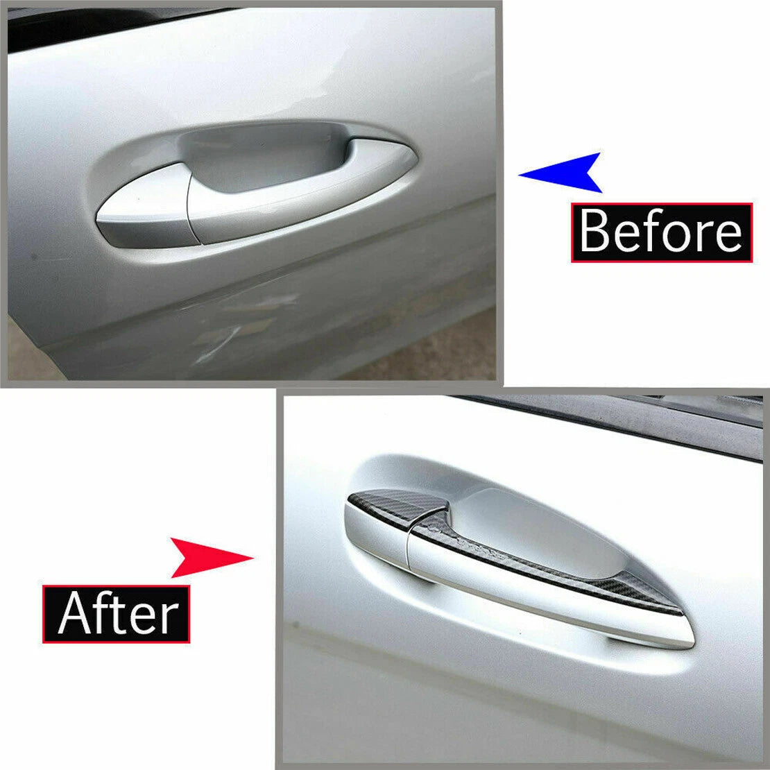 Carbon Fiber Black Door Handle Covers for Benz GLK, GL, ML, C Class (2010-2015)