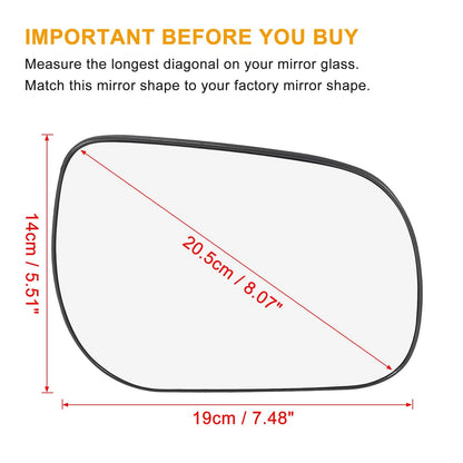 Right Side Mirror Glass for Toyota RAV4 (2013-2018)