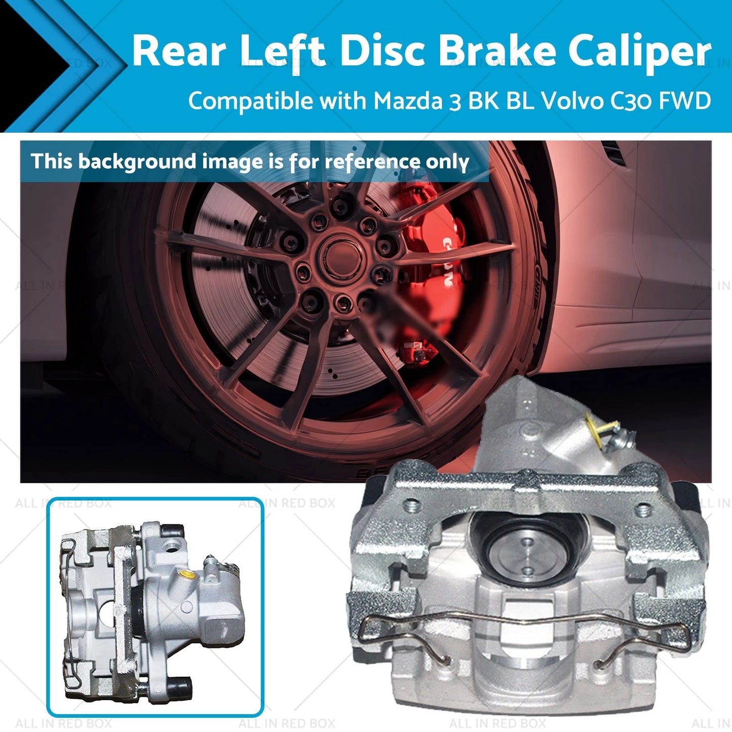 Rear Left Disc Brake Caliper for Volvo C30, Mazda 3 (2003-2014)