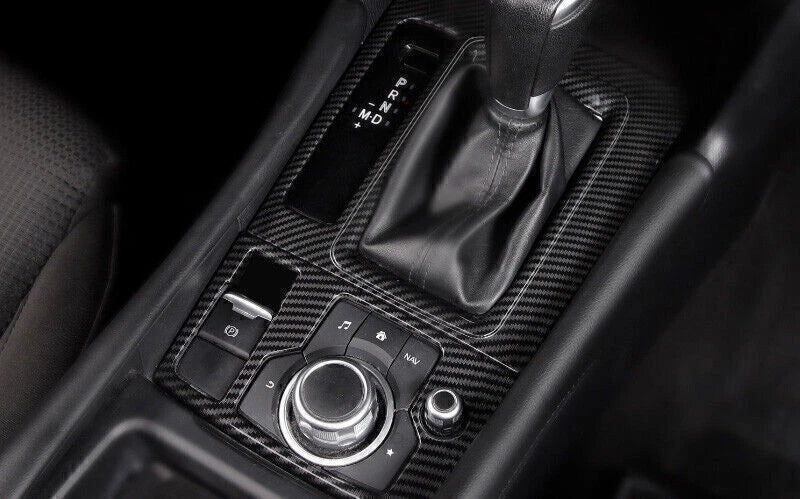 Carbon Fiber Center Console Gear Shift Frame Trim for Mazda 3 Axela (2017–2018)