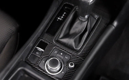 Carbon Fiber Center Console Gear Shift Frame Trim for Mazda 3 Axela (2017–2018)