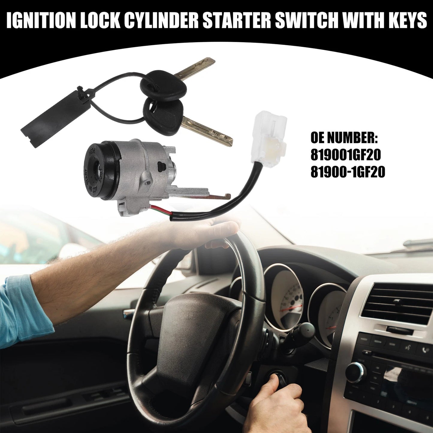 Ignition Switch Door Lock Cylinder w/ Keys for Kia Rio (2001-2011)