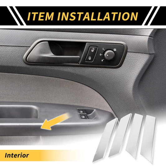 1 Set Interior Door Armrest Panel Strip Trim for Toyota Tundra (2022–2024)