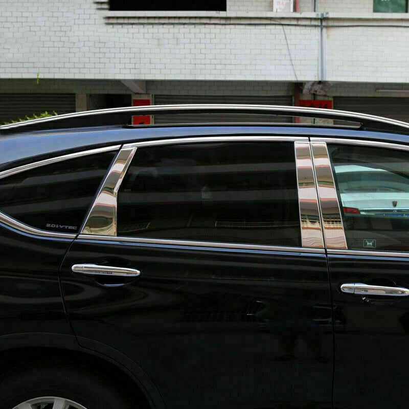 6x Chrome Pillar Post Stainless Steel Trim Door Cover for Honda CR-V (2012-16)