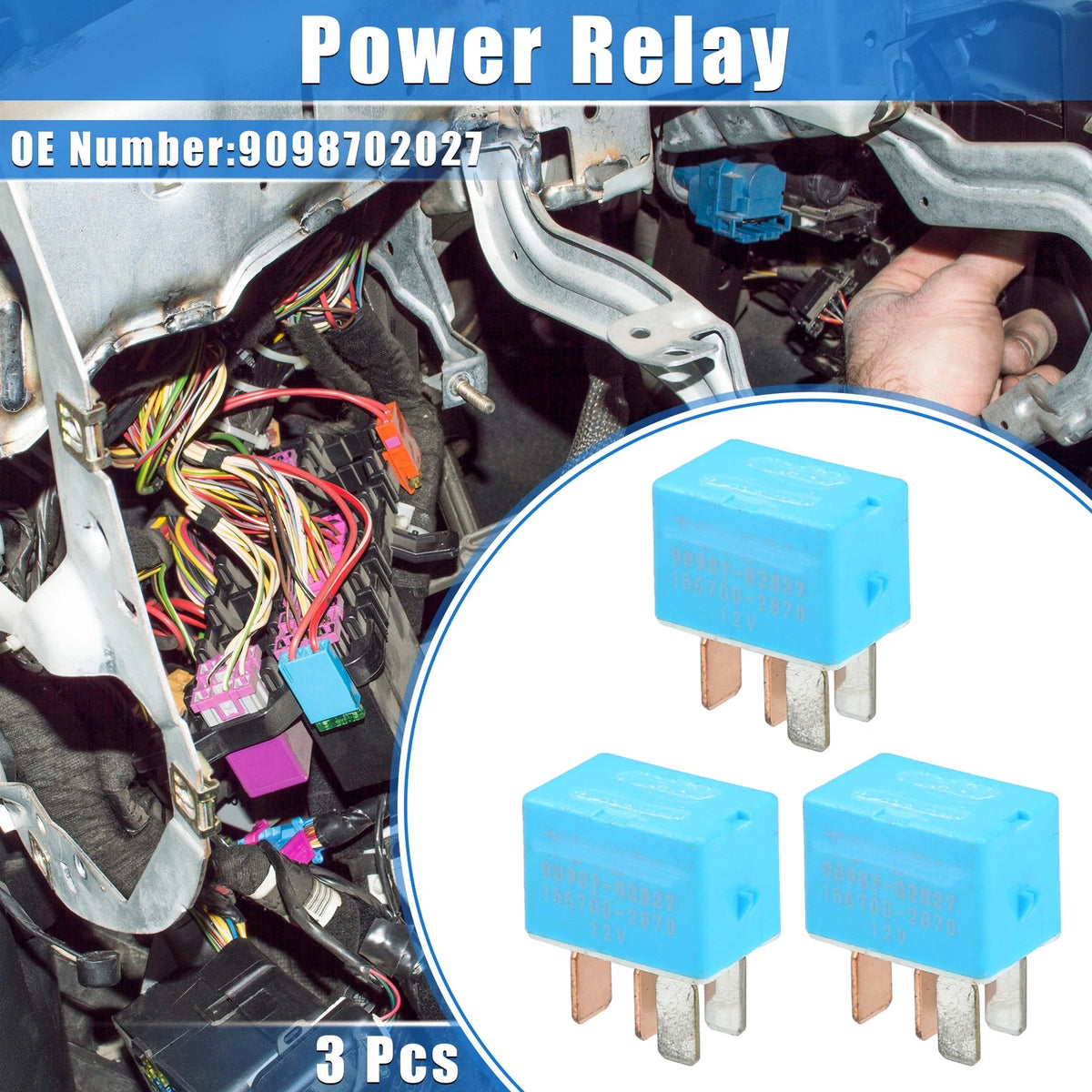 3 x 12V 4 Pin Car Relay for Toyota 4Runner, Scion TC (2006-2022)