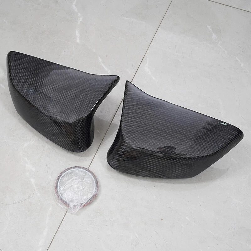2 x Real Carbon Fiber Horn Mirror Covers for Chevrolet Corvette C8 (2020-2023)